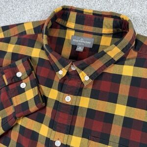 L.L. BEAN Signature MEN'S FLANNEL BUTTON SHIRT XL Plaid Slightly‎ Fitted